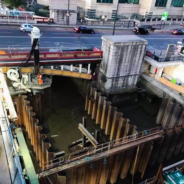 Sheet Pile Cofferdam - Thames Tideway